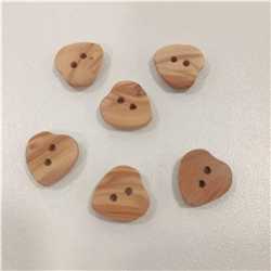 Bouton Bois Coeur 13 mm
