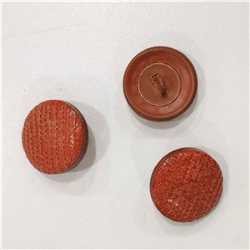 Bouton Cuir véritable croco cognac 20 mm