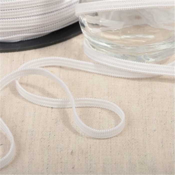 Elastique blanc souple 5 mm Elastique blanc souple 5 mm