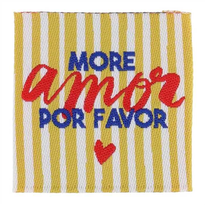 Etiquette tissée "More Amor por favor" Etiquette tissée "More Amor por favor"