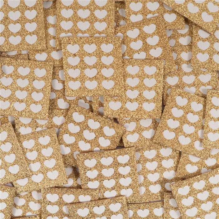 Etiquettes tissées Coeurs dorés Etiquettes tissées Coeurs dorés