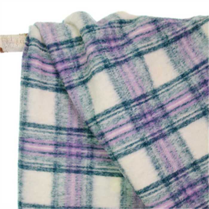 Lainage Lilac and green checked Wool blend