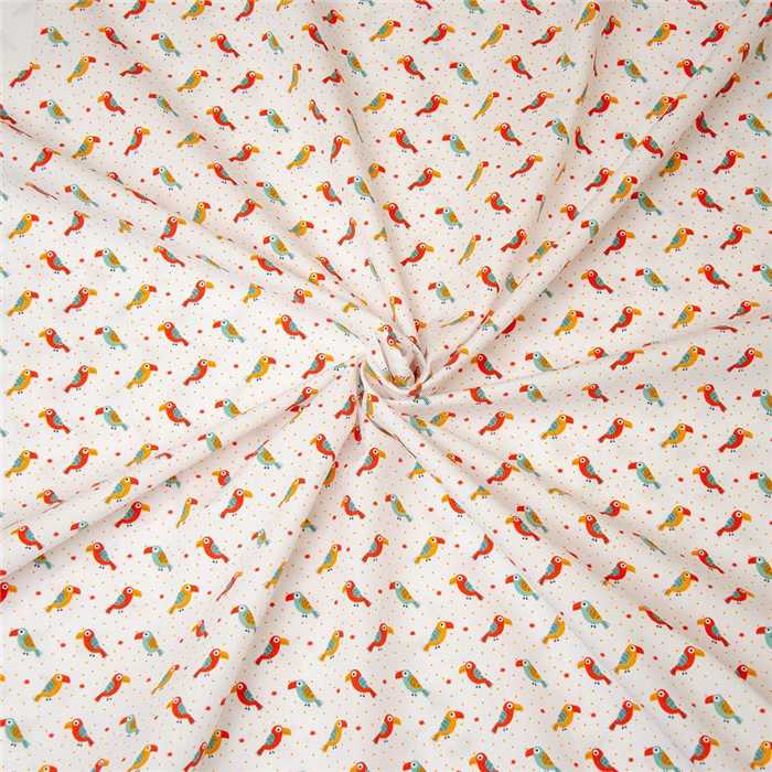 Popeline de coton Perroquet - Coupon de 60 cm Popeline de coton Perroquet - Coupon de 60 cm