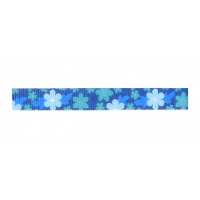 Ruban imprimé Fleurs - Bleu Ruban imprimé Fleurs - Bleu