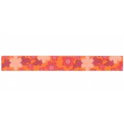 Ruban imprimé Fleurs - Orange