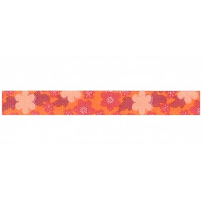 Ruban imprimé Fleurs - Orange Ruban imprimé Fleurs - Orange