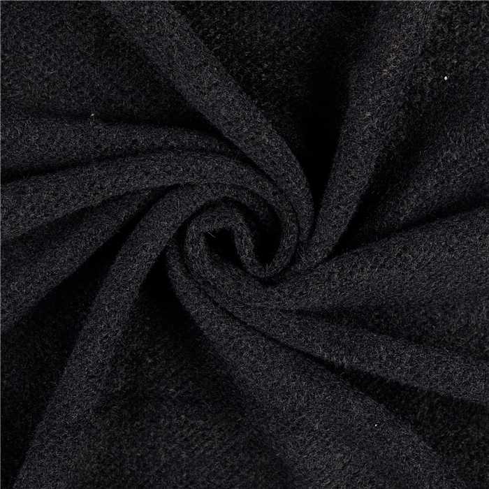 Tissu manteau tricot Noir