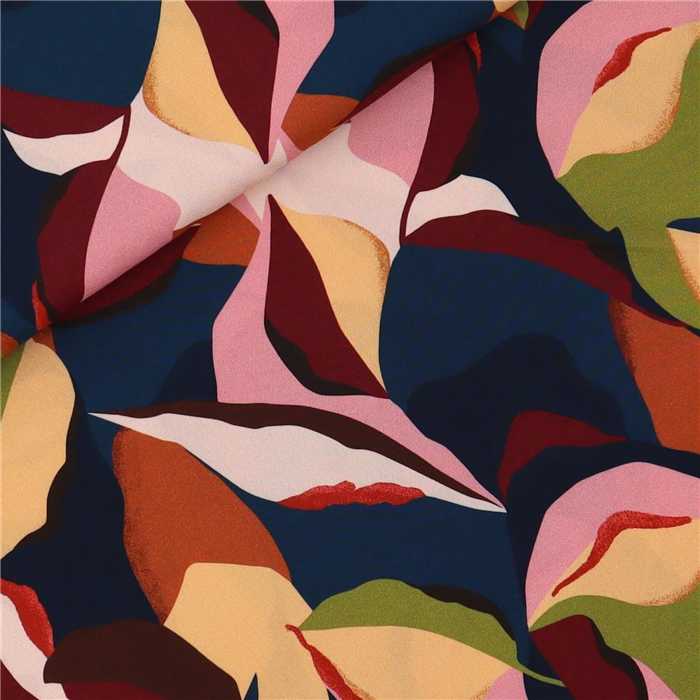 Twill de viscose Abstract Leaves