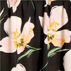 Viscose Black with White flowers